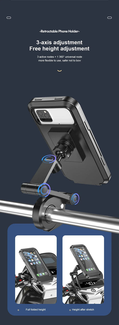 Mobile Phone Holder Waterproof Bicycle Phone Holder with 360° Rotation - Perfect for Bicycles, Motorcycles &amp; E-Bikes