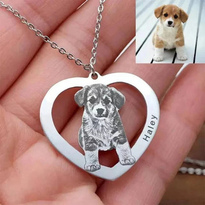 Personalisierte Haustier Foto Halskette Gravierte Anhänger Geschenke Handgemachte Hund Katze Bild Schlüsselanhänger & Kette Schmuck
