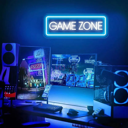 Game Zone - Room LED Neon Lichtzeichen Wanddekoration Geschenkidee Leuchtreklame