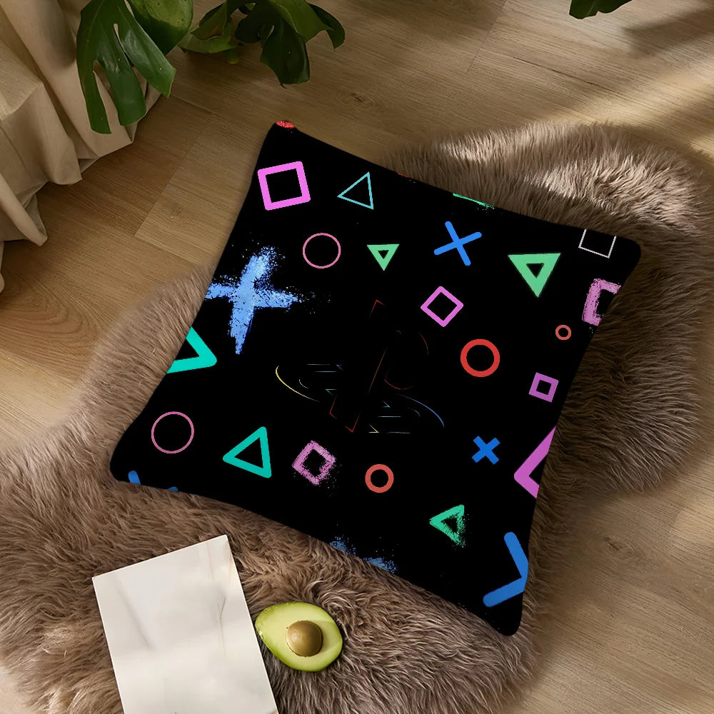 Cool P-PlayStation Fashion Stylish Gamer Pillow for Bedroom Sofa and Car Soft Pillowcase with Cool Design