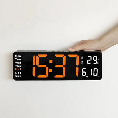 LED Digital Wanduhr mit Fernbedienung, Temperatur, Datum, Wochentage  - Smart Features