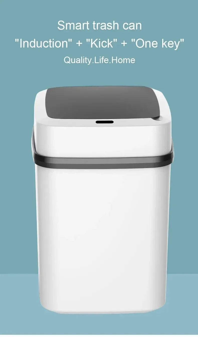 Automatischer Müllbehälter 12L – Hygienisch & Geräuschlos, Ideal für Küche, Bad und Büro