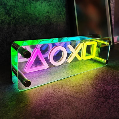 XOXO & LOVO 3D Neon Leuchte LED Lights, Playstation Dekoration Paladone Logo Icon